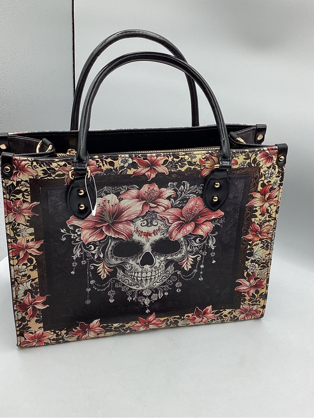 Skullette Bloodrose Faux Leather Bag